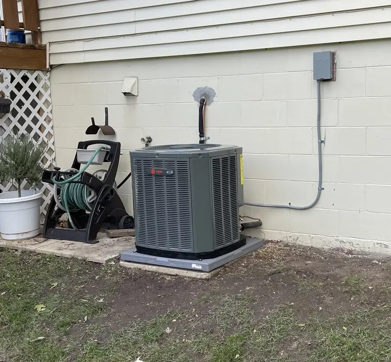 Trane air conditioner replacement on a new pad in Inverness, IL