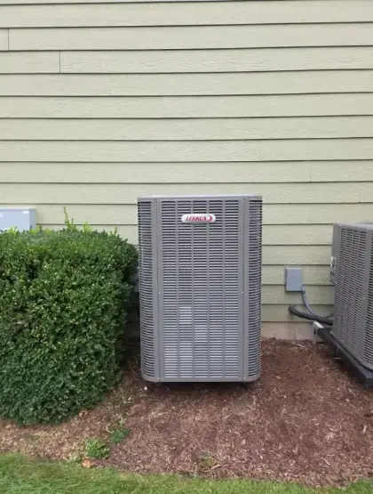 New Lennox outdoor air conditioner installed in St. Charles, Illinois by Pure Comfort Heating & Cooling