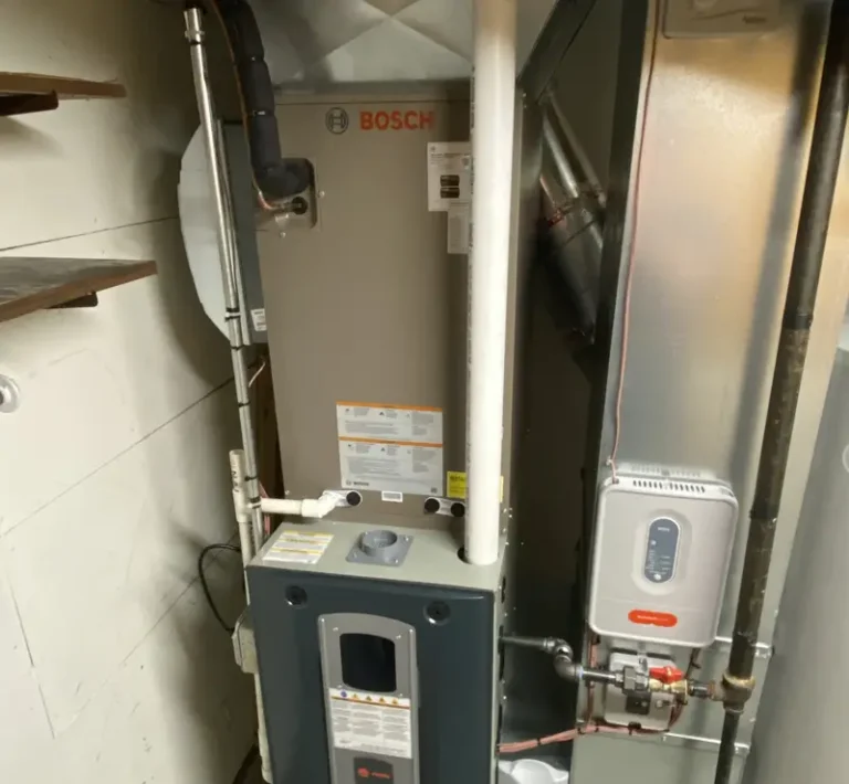 New Bosch AC coil and high-efficiency furnace installed by Pure Comfort in a Carpentersville, IL home