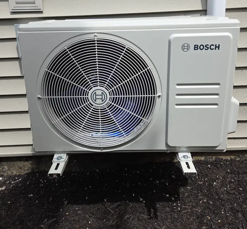 Bosch ductless mini-split outdoor unit installed by Pure Comfort in Glen Ellyn, IL
