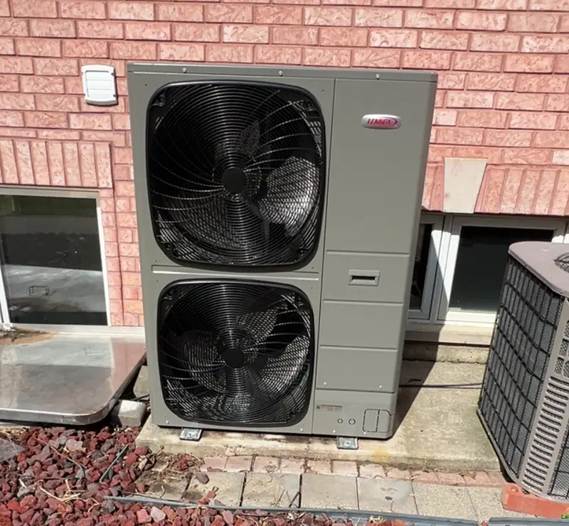 New Lennox variable-speed heat pump installed by Pure Comfort at a South Barrington, IL home